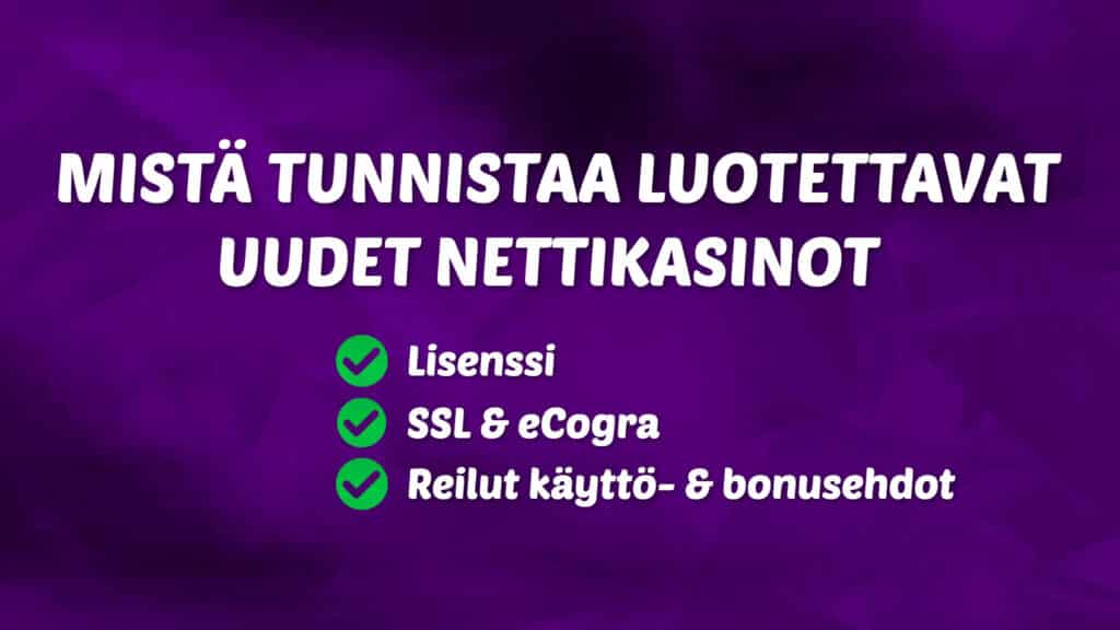 Uudet suomalaiset netticasinot